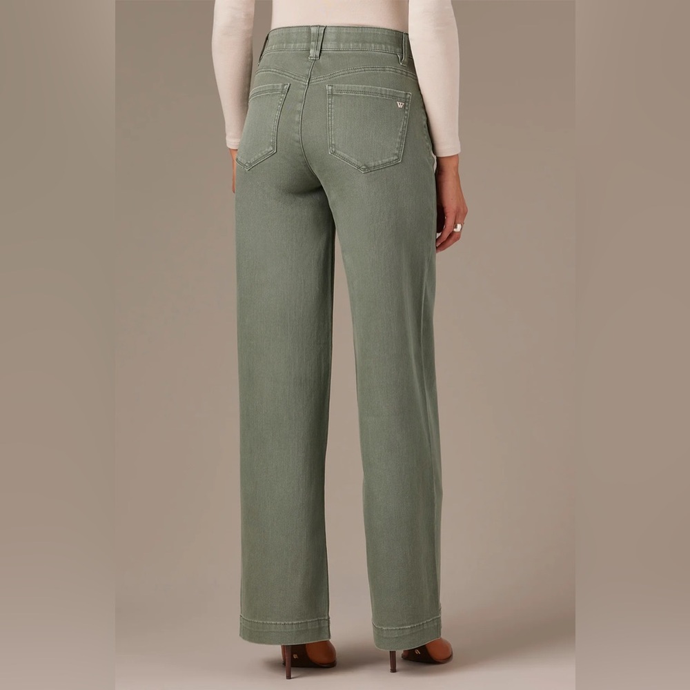 Wit & Wisdom SAM HIGH RISE WIDE LEG JEANS, AGAVE - Picture 3 of 5